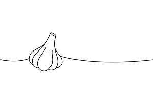 Garlic bulb one line continuous, a Food Illustration by GraphiShop