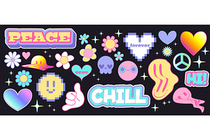 Y2k sticker collection, an Object Illustration by art PVP - market