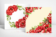 Floral and decor set (red color), a Decorative Illustration by Color and Decor (Thumbnail 3 of 4)