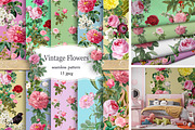 Pink  roses seamless patterns, a Pattern Graphic by NastiaDesignsPrints (Thumbnail 1 of 10)