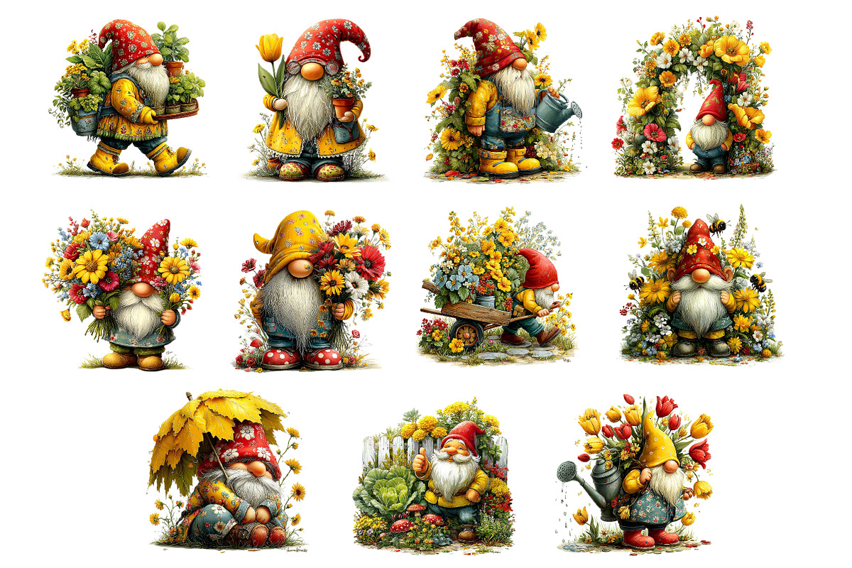 Spring Garden Gnome clipart, an Illustration by Dream Creation (Photo 5 of 5)