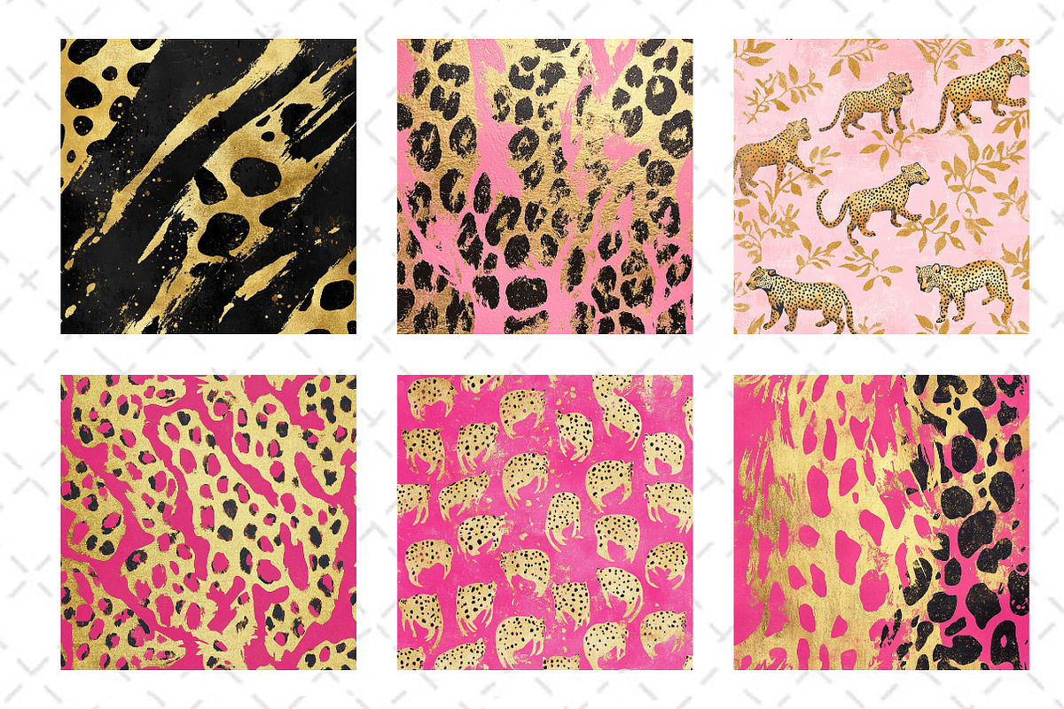 Pink and Gold Leopard Digital Paper, a Work Illustration by Dream Creation (Photo 4 of 5)