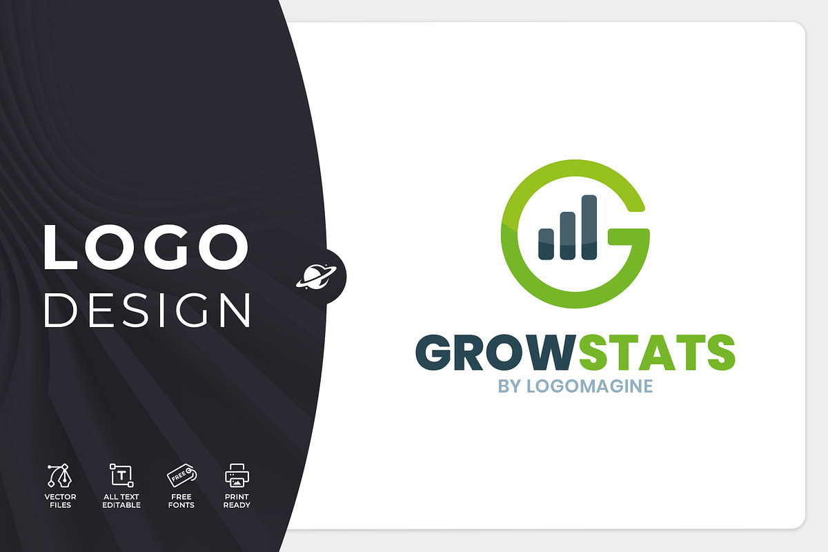 Grow Stats - Letter G Logo Template, a Branding & Logo Template by LOGOMAGINE (Photo 1 of 16)