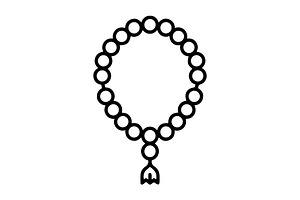 Islamic prayer beads tasbih icon, an Outline Icon by Nurlan's shop