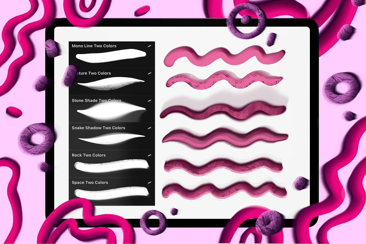 3D BRUSHES PROCREATE SET, a Brush Add-On by AlexandraArt (Photo 4 of 16)