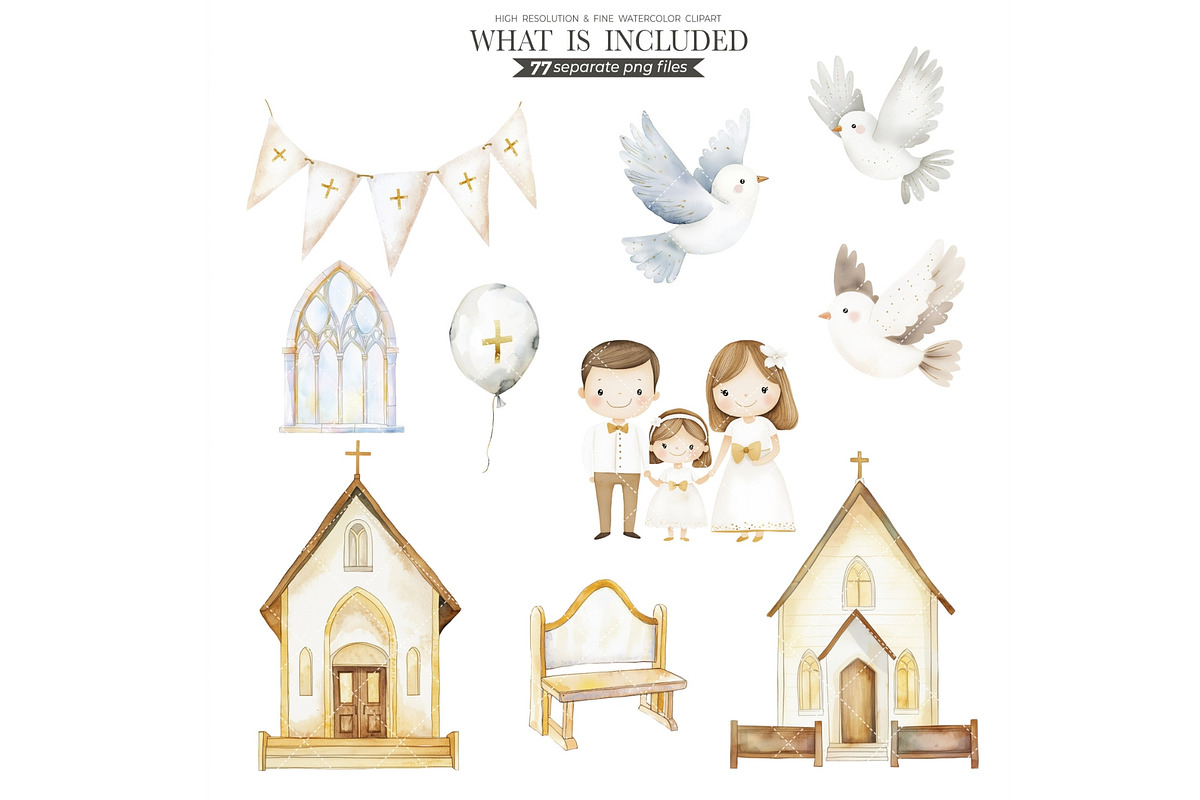 First Holy Communion Watercolor, an Illustration by CharmClipArt (Photo 6 of 9)