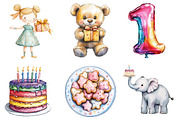 Happy Birthday Clipart, an Illustration by SinaCreation (Thumbnail 2 of 5)