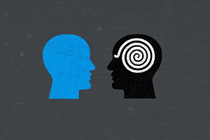 Conceptual illustration of two human profiles facing each other, a Health & Medical Photo by José Manuel Gelpi