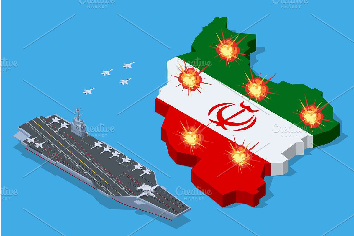Isometric aircraft carrier and, an Illustration by Golden Sikorka