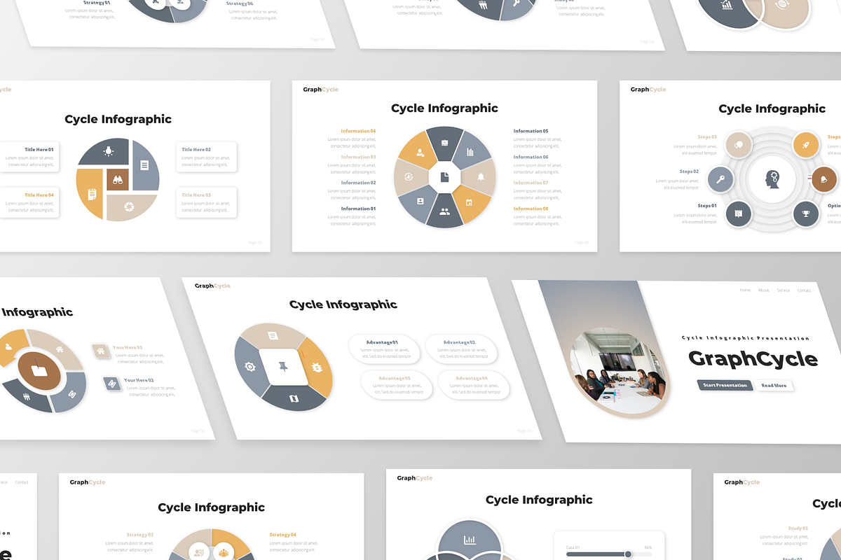 GraphCycle- Cycle Infographic, a Presentation Template by GraphauseProject