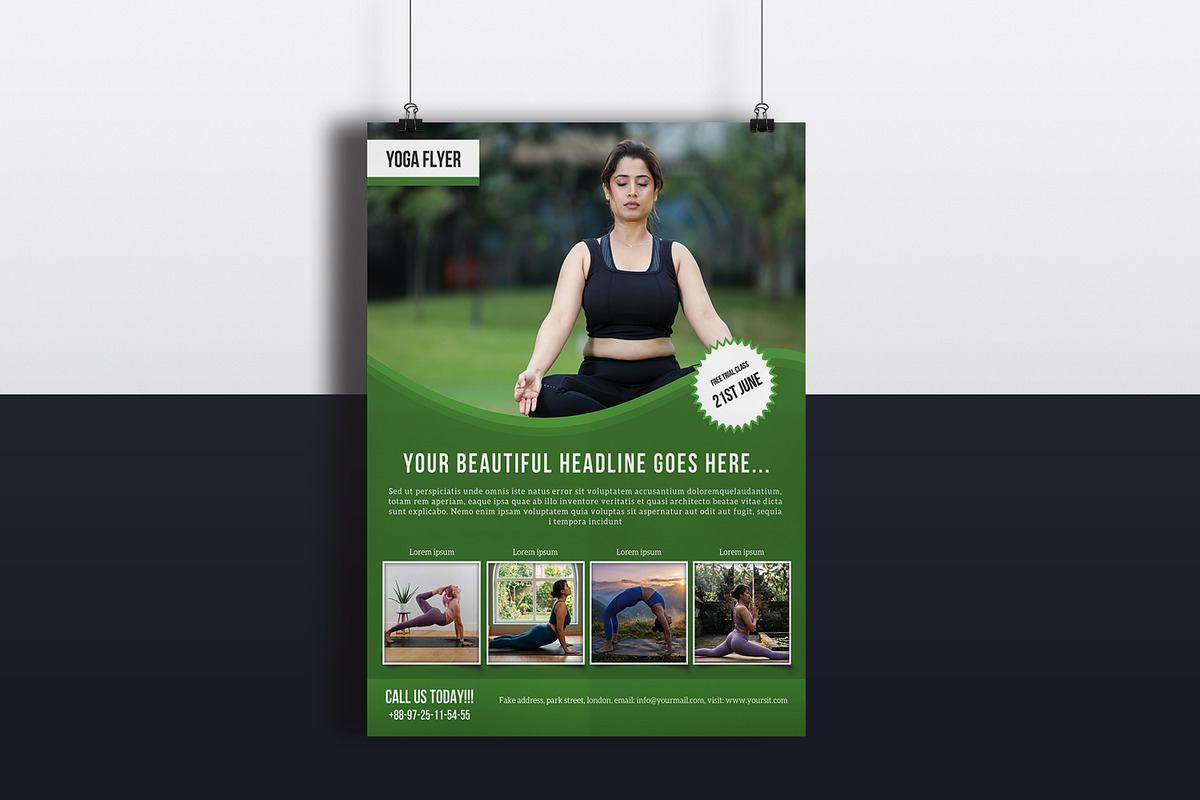 Yoga Flyer Template, a Flyer Template by retrographix (Photo 4 of 4)