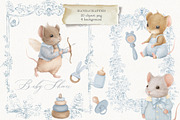 Baby Shower Baby Boy set, an Animal Illustration by AlenaVlasko stock Market (Thumbnail 1 of 9)
