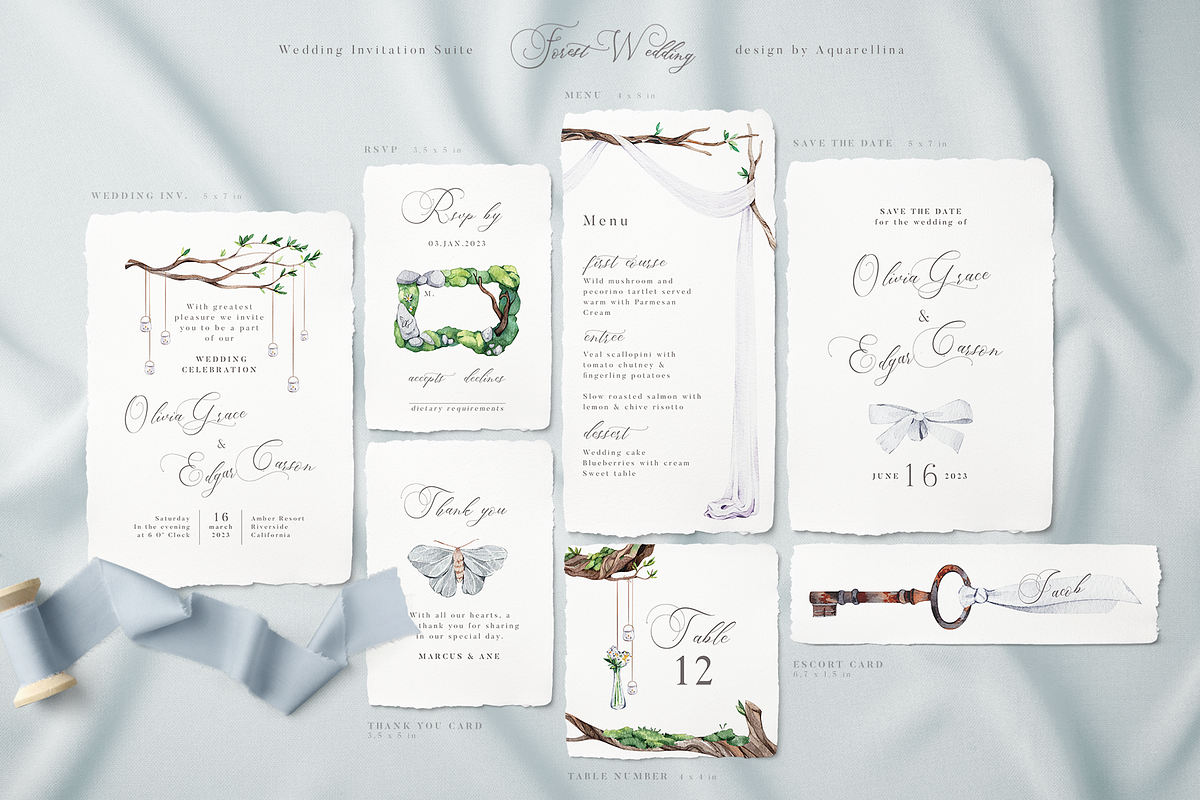 White Forest Wedding Invitations, an Invitation Template by Aquarellina (Photo 2 of 4)