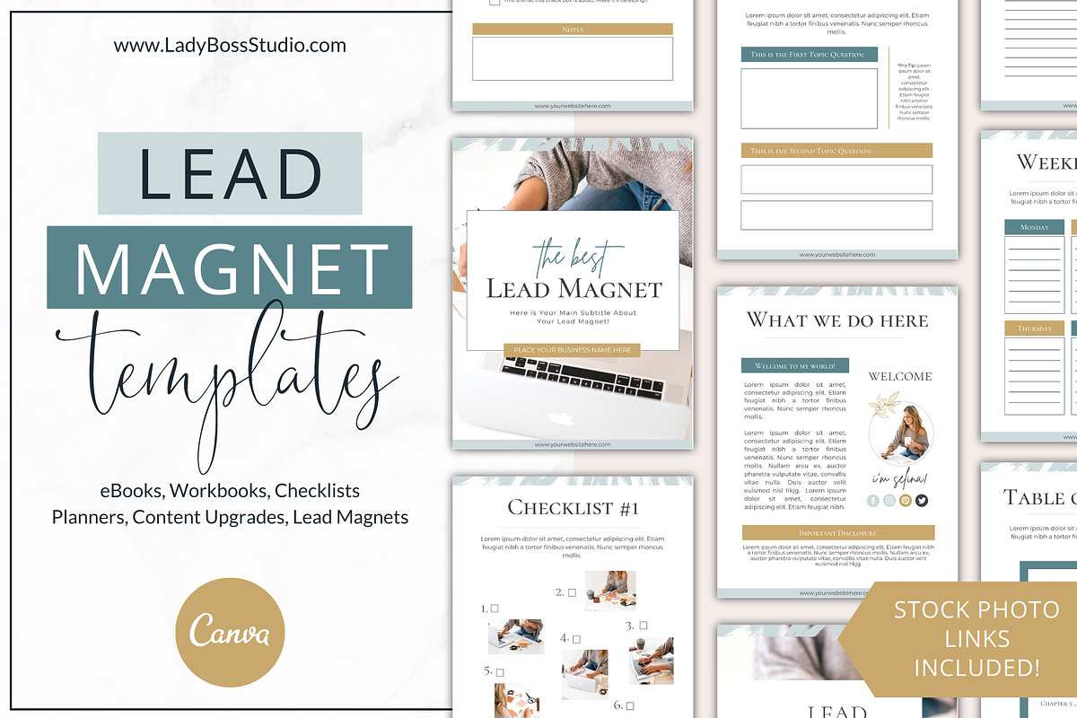 Lead Magnet Canva Nurtured Life, a Branding & Logo Template by Lady Boss Studio (Photo 1 of 10)