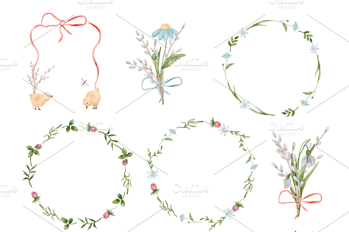 Spring watercolor clipart set, an Animal Illustration by Pattern + watercolor (Photo 10 of 11)