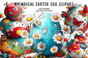 whimsical easter egg clipart, an Illustration by CreationArt