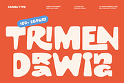 Trimen Drawing - Modern Bold Font, a Sans Serif Font by Zarma Type (Thumbnail 1 of 14)