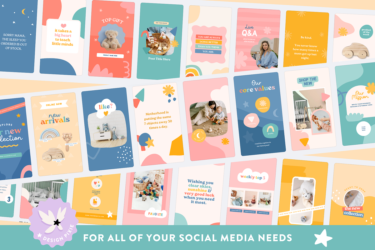 Kids Instagram Templates Canva, a Social Media Template by Design Pixie (Photo 5 of 8)