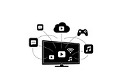 Smart TV Multimedia Hub Icons, a Graphic by hafijul (Thumbnail 11 of 15)