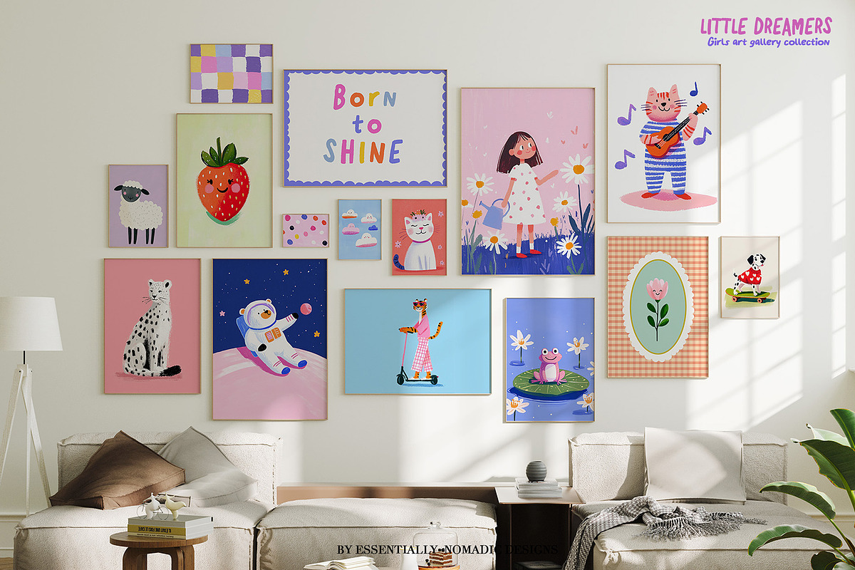 Girls-Nursery Wall Art-Whimsy Prints, a Background Graphic by Essentially Nomadic (Photo 3 of 14)