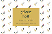 Golden Noel Seamless Pattern, a Pattern Graphic by Roze Prints (Thumbnail 1 of 3)