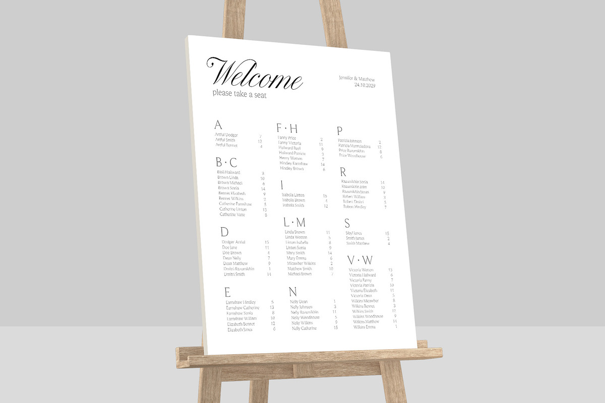 Wedding Seating Chart Sign Template, a Flyer Template by BrandPacks (Photo 2 of 5)