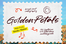 Golden Petals Brush Font Calligraphy
