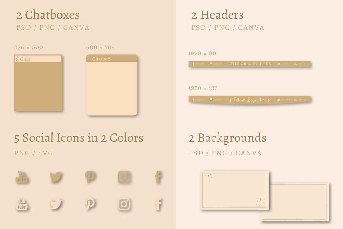Streaming: Modern Magic Graphics Kit, a Social Media Template by Liseno Designs (Photo 6 of 9)
