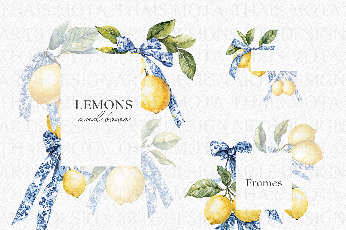 Sicilian Lemons & Ribbons, a Decorative Illustration by ThaismotaCreativeCo (Photo 5 of 9)