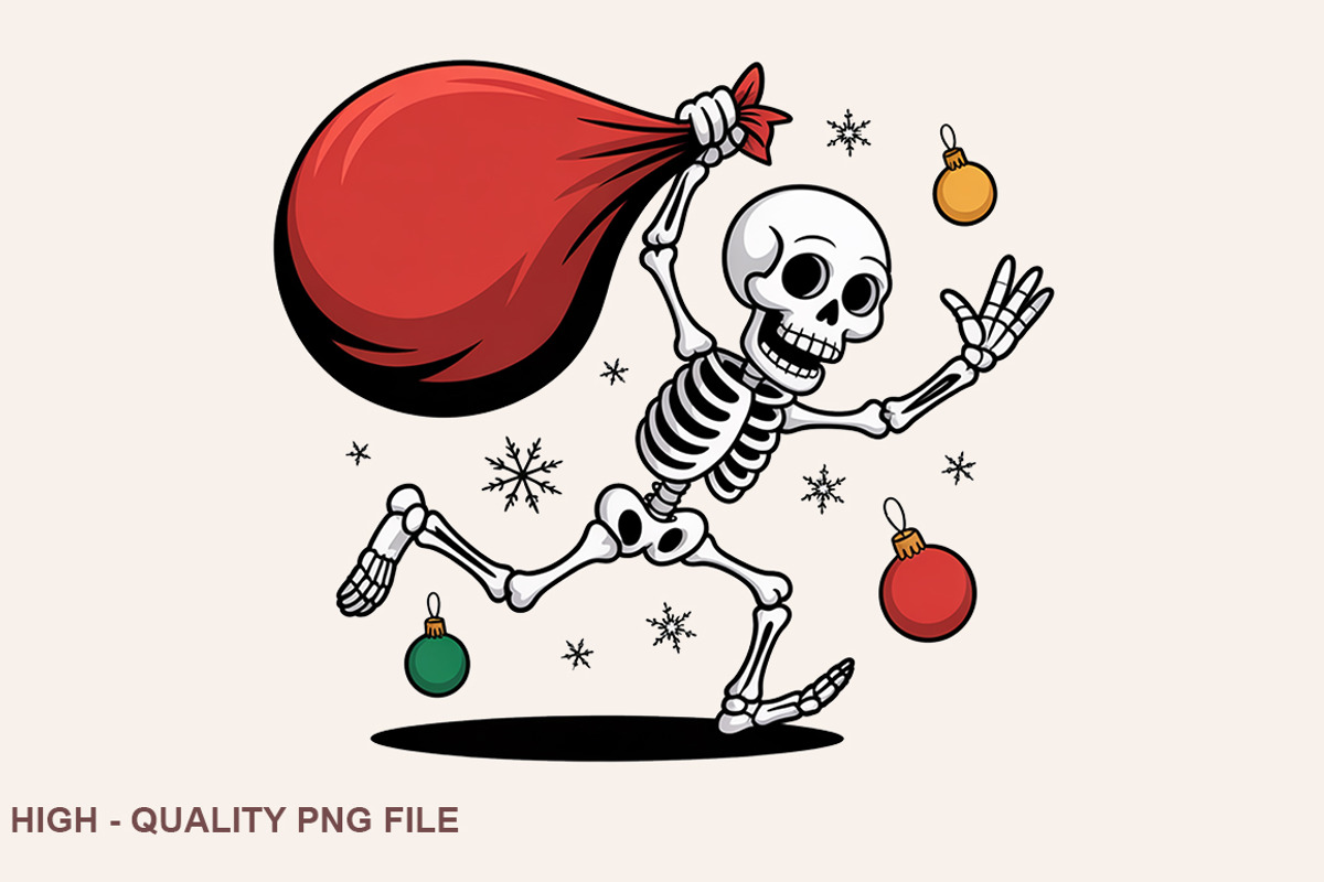 Christmas Skeleton Sublimation PNG, a Graphic by crative8112 (Photo 4 of 10)