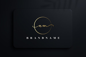 Letter UM Handwritten Signature Logo