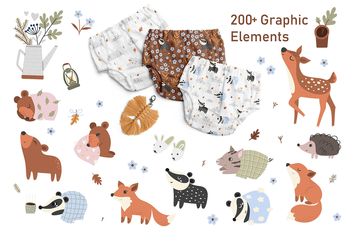 Autumn Baby Animals illustrations, an Animal Illustration by OxanaTally (Photo 7 of 17)