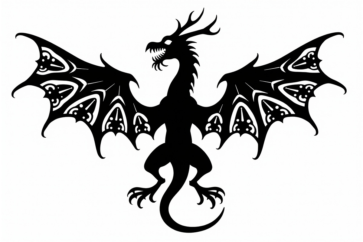 Ornate Heraldic Dragon Emblem, an Illustration by Creativeshirt (Photo 4 of 9)