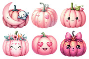 Pink Halloween Pumpkin Clipart, an Illustration by Daily.Designs (Thumbnail 2 of 5)