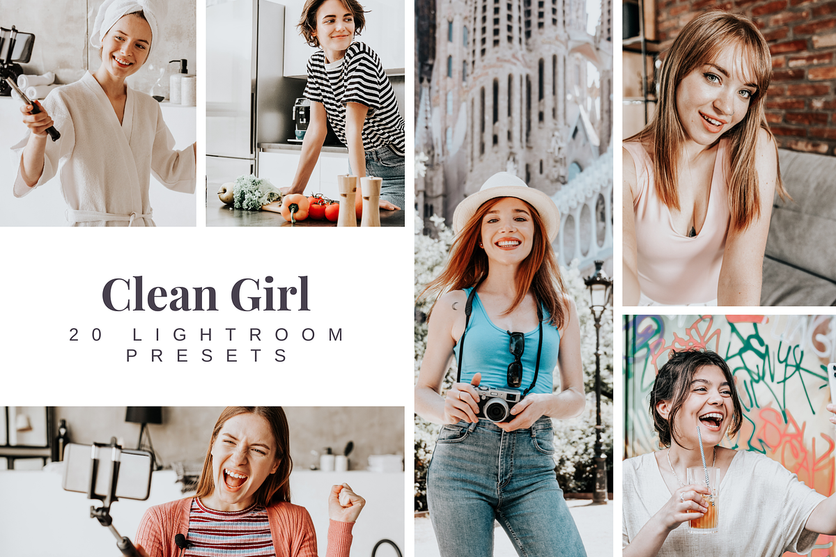 20 Clean Girl Lightroom Presets, a Preset Add-On by Oak Digital Studios (Photo 2 of 8)