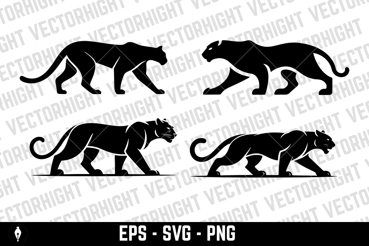 Illustration of a panther or cougar, an Animal Illustration by Vectorhight (Photo 4 of 4)