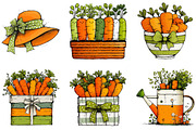 Carrot Easter Watercolor Clipart Set, an Illustration by Sublimation Artist (Thumbnail 3 of 7)