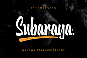 Subaraya Script, a Script Font by 24Design Studios (Thumbnail 1 of 8)