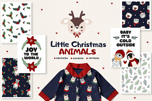 Little Christmas Animals Clipart