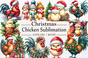 Christmas Chicken PNG Sublimation, an Illustration by Libby Wishes (Thumbnail 1 of 6)