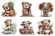 Whimsical Summer Teddy Bear Clipart, an Illustration by Dream Creation (Thumbnail 3 of 6)