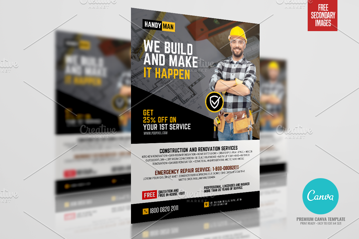 Home Renovation and Contracting, a Flyer Template by PSDPixel (Photo 3 of 5)