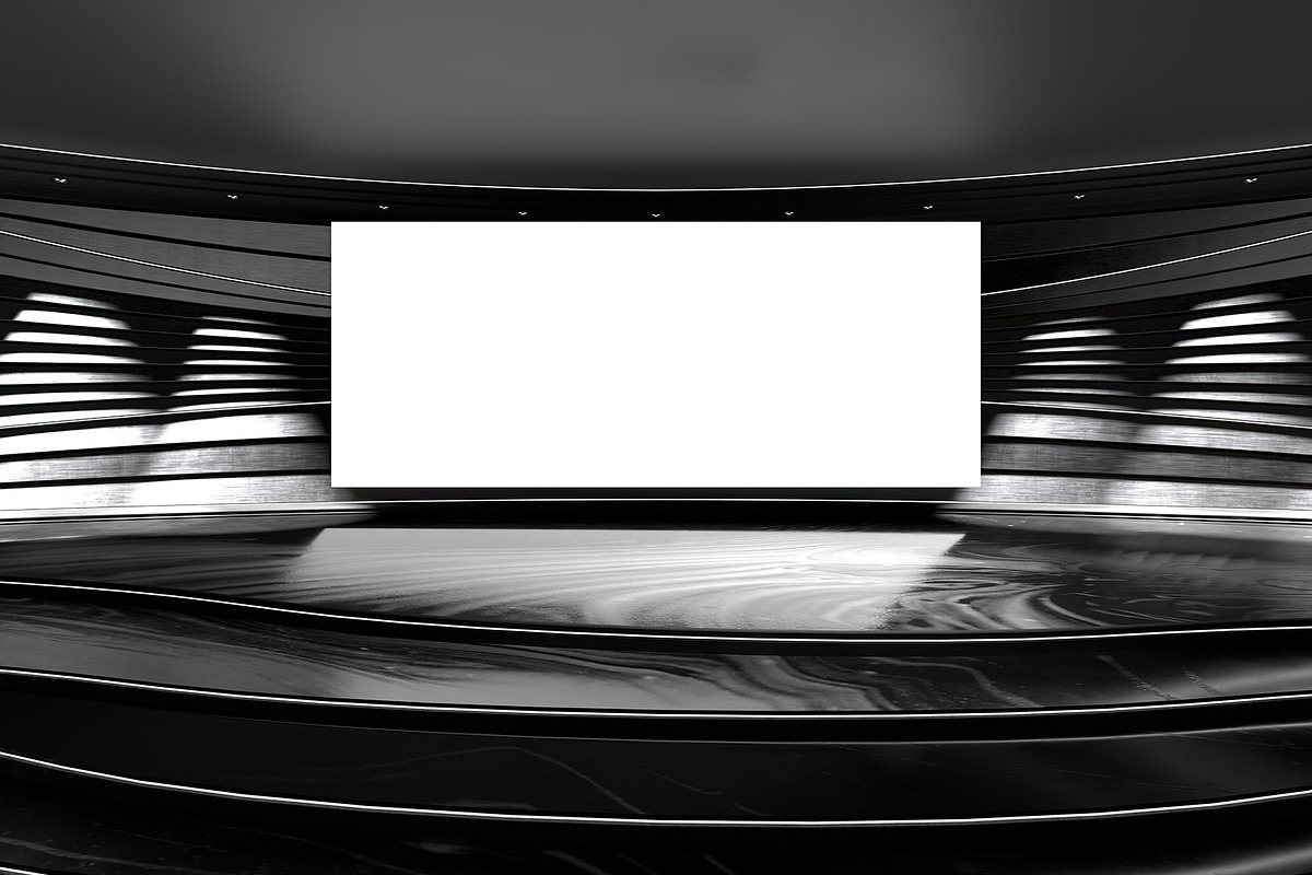 Big Screen Mock Up in Auditorium, a Mockup by Daniel Megias (Photo 3 of 4)