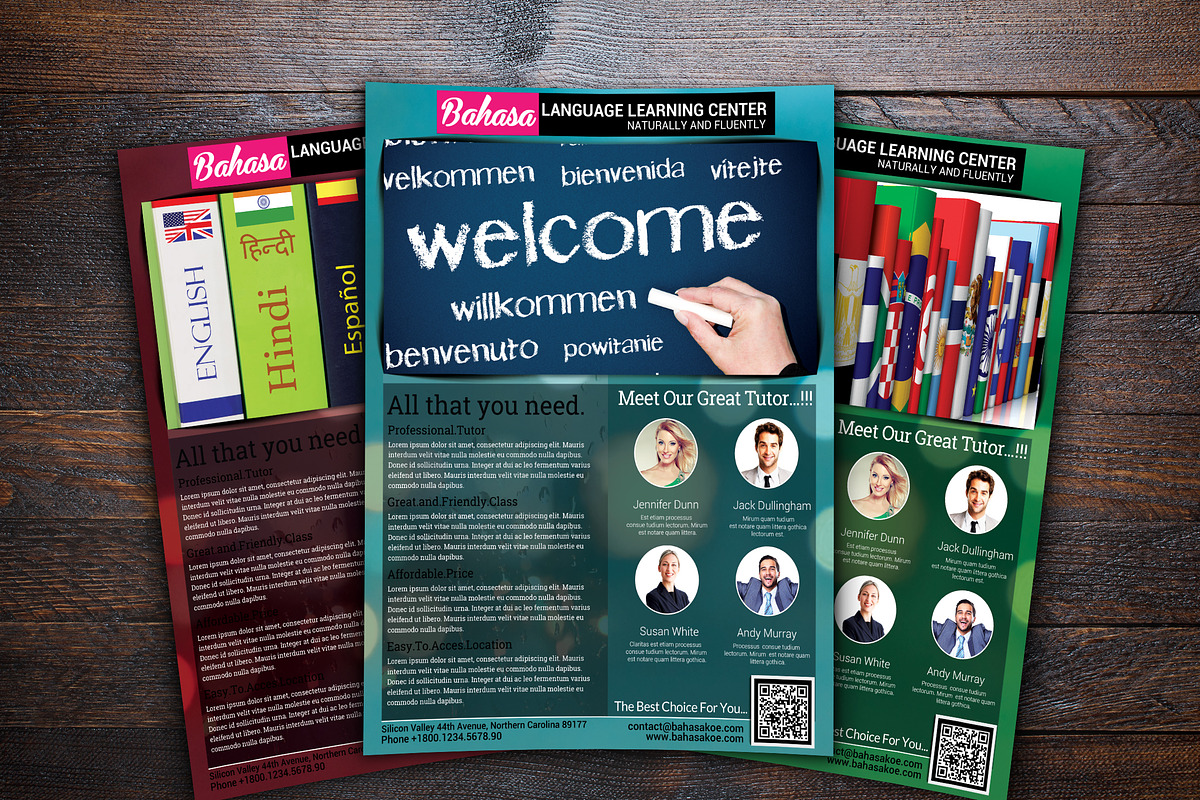 Language Learning Center Flyer, a Flyer Template by Design Addict