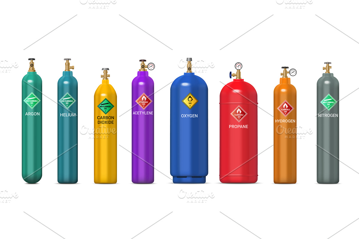 Realistic gas cylinders, tankы, an Object Illustration by Vector Tradition