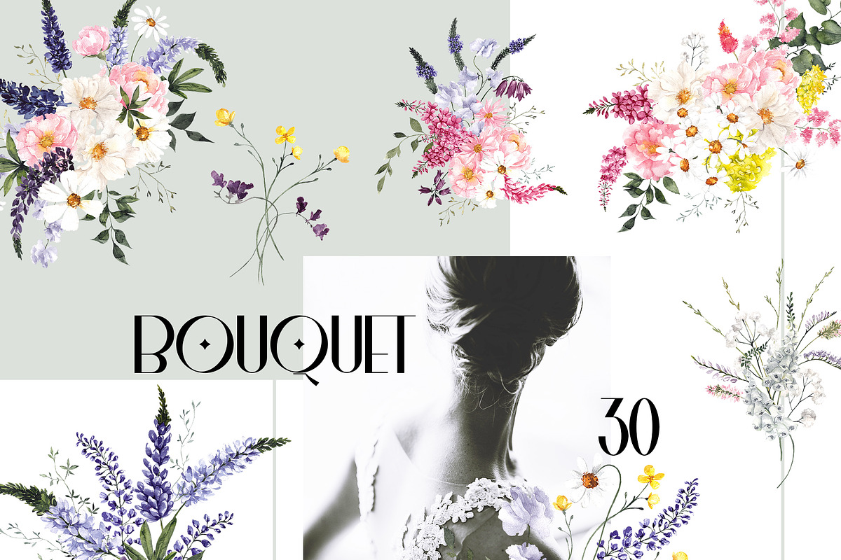 Wild Garden. Watercolor wildflowers., an Object Illustration by ma_i_vi (Photo 3 of 11)