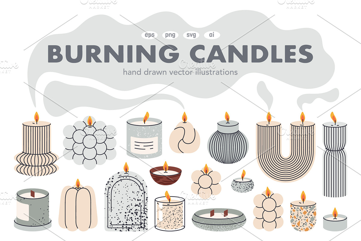 Burning vector candles, a Decorative Illustration by Torontotokio (Photo 1 of 6)