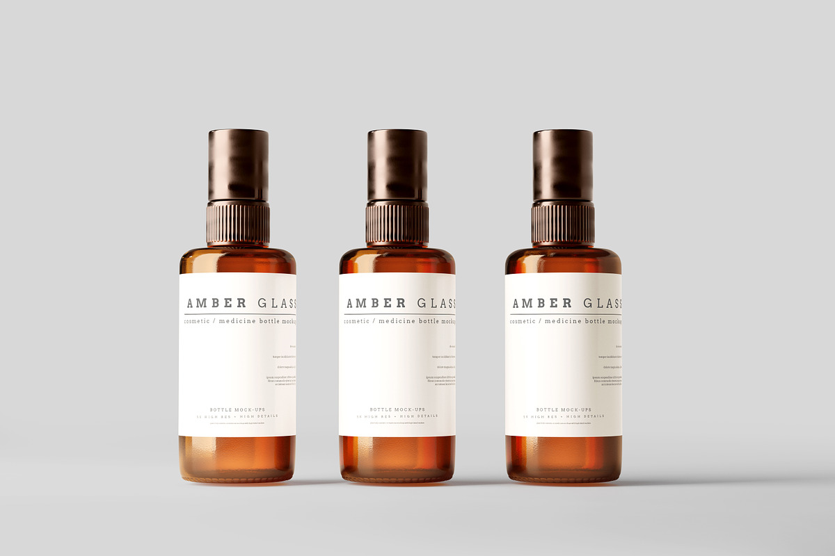 Amber Glass Spray Bottle Mockups, a Cups & Container Mockup by pmvch (Photo 10 of 10)