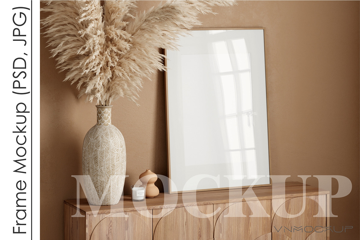 Frame Mockup PSD JPG, a Print Template by VNmockup (Photo 1 of 5)