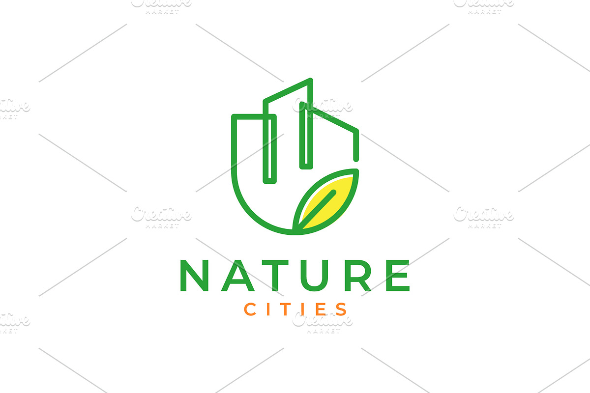 city building nature leaves logo, a Branding & Logo Template by devastd